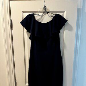 Eliza J Lace Back Flutter Sleeve Dress